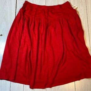 Vintage Alfred Dunner Skirt Size 20 Red Midi A-Line Elastic Waist Made in USA